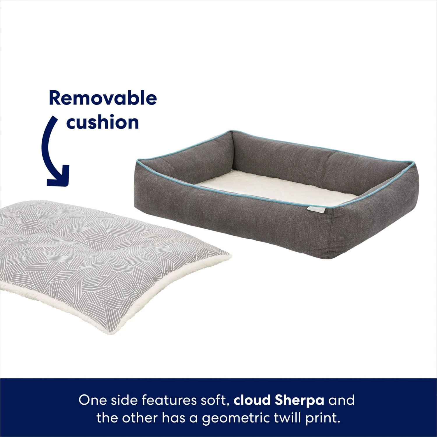 Frisco Sherpa Orthopedic Bolster Cat & Dog Bed 3 Frisco Sherpa Orthopedic Bolster Cat & Dog Bed - Image 3