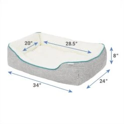 Frisco Sherpa Rectangular Bolster Cat & Dog Bed -Paws Joy Outlet Store 144851 PT1. AC SS1800 V1647896038