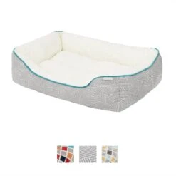 Frisco Sherpa Rectangular Bolster Cat & Dog Bed -Paws Joy Outlet Store 144851 PT2. AC SS1800 V1566404560