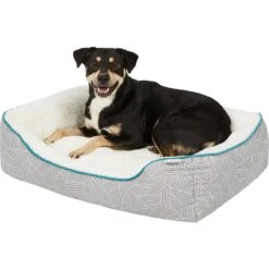 Frisco Sherpa Rectangular Bolster Cat & Dog Bed -Paws Joy Outlet Store 144851 PT4. AC SS1800 V1578442937
