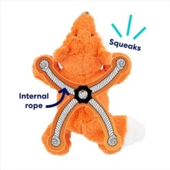 Frisco Fox Plush With Inside Rope Squeaky Dog Toy -Paws Joy Outlet Store 147065 PT2. AC SS1800 V1692019954