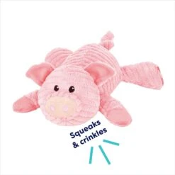 Frisco Corduroy Plush Squeaking Pig Dog Toy -Paws Joy Outlet Store 152832 PT2. AC SS1800 V1692020044