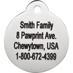 Frisco Personalized Dog & Cat Tag, Round -Paws Joy Outlet Store 153015 PT3. AC SS1800 V1548964844