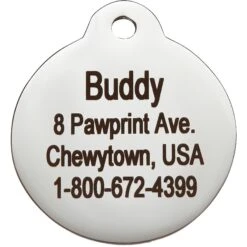 Frisco Stainless Steel Personalized Dog & Cat ID Tag, Paw Print -Paws Joy Outlet Store 153057 PT3. AC SS1800 V1548964916
