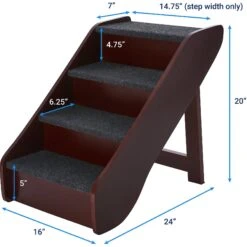 Frisco Deluxe Foldable Wooden Carpeted Cat & Dog Stairs -Paws Joy Outlet Store 156781 PT3. AC SS1800 V1569621868