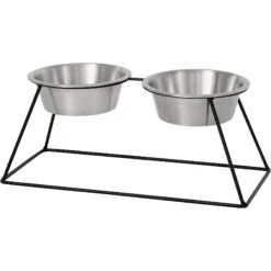 Frisco Pyramid Elevated Stainless Steel Double Diner Dog & Cat Bowl 6 Frisco Pyramid Elevated Stainless Steel Double Diner Dog & Cat Bowl -Paws Joy Outlet Store 159884 PT2. AC SS1800 V1583424781