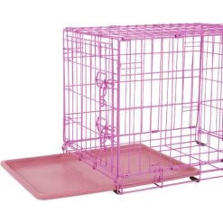 Frisco Fold & Carry Single Door Collapsible Wire Dog Crate, Pink -Paws Joy Outlet Store 160806 PT3. AC SS1800 V1561066324