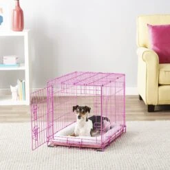 Frisco Fold & Carry Single Door Collapsible Wire Dog Crate, Pink -Paws Joy Outlet Store 160806 PT6. AC SS1800 V1561066044