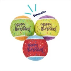 Frisco Birthday Fetch Squeaky Tennis Ball Dog Toy -Paws Joy Outlet Store 162914 PT2. AC SS1800 V1692020013