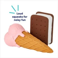 Frisco Ice Cream Sandwich & Ice Cream Cone Latex Squeaky Dog Toy -Paws Joy Outlet Store 213840 PT2. AC SS1800 V1695748351