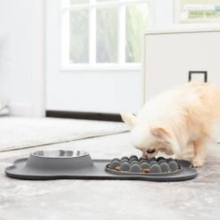 Frisco Silicone Slow Feeder Mat With Stainless Steel Bowl -Paws Joy Outlet Store 215983 PT6. AC SS1800 V1605666801