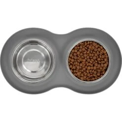 Frisco Double Stainless Steel Pet Bowl With Silicone Mat 12 Frisco Double Stainless Steel Pet Bowl With Silicone Mat -Paws Joy Outlet Store 215986 PT4. AC SS1800 V1591020068