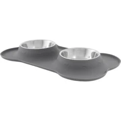 Frisco Silicone Stainless Steel Double Diner Dog & Cat Bowl