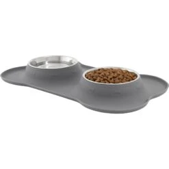 Frisco Silicone Stainless Steel Double Diner Dog & Cat Bowl -Paws Joy Outlet Store 215990 PT2. AC SS1800 V1591020093