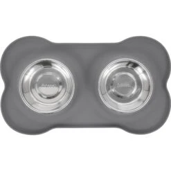Frisco Silicone Stainless Steel Double Diner Dog & Cat Bowl -Paws Joy Outlet Store 215990 PT3. AC SS1800 V1591020095
