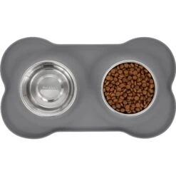 Frisco Silicone Stainless Steel Double Diner Dog & Cat Bowl -Paws Joy Outlet Store 215990 PT4. AC SS1800 V1591020097