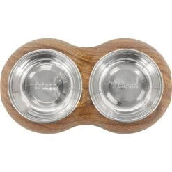 Frisco Double Stainless Steel Bowl, Wood Design 10 Frisco Double Stainless Steel Bowl, Wood Design -Paws Joy Outlet Store 216068 PT3. AC SS1800 V1591021035