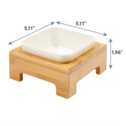Frisco Square Melamine Dog & Cat Bowl With Bamboo Stand -Paws Joy Outlet Store 232072 PT6. AC SS1800 V1605756717