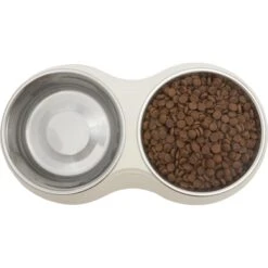 Frisco Stainless Steel Double Dog Bowls With Melamine Stand -Paws Joy Outlet Store 232092 PT3. AC SS1800 V1605142922