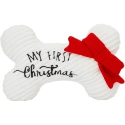 Frisco Holiday My First Christmas Bone Plush Squeaky Dog Toy -Paws Joy Outlet Store 233166 PT3. AC SS1800 V1600707130