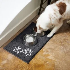 Frisco Microfiber Chenille Paw Print Dog & Cat Mat, Dark Gray -Paws Joy Outlet Store 235894 PT6. AC SS1800 V1606833138