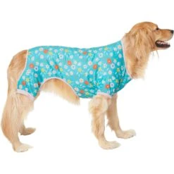 Frisco Teal Floral Dog & Cat Jersey PJs -Paws Joy Outlet Store 249132 PT2. AC SS1800 V1637674341