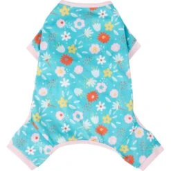 Frisco Teal Floral Dog & Cat Jersey PJs -Paws Joy Outlet Store 249132 PT3. AC SS1800 V1614006122