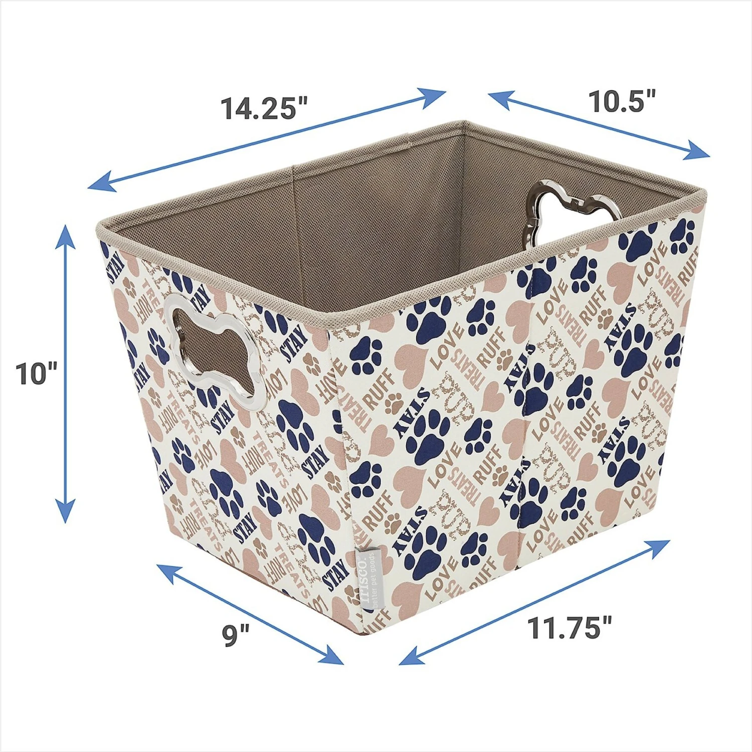 Frisco Rectangle Collapsible Pet Toy Storage Bin, Tan Novelty Paws 3 Frisco Rectangle Collapsible Pet Toy Storage Bin, Tan Novelty Paws - Image 3