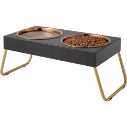 Frisco Copper Stainless Steel Elevated Foldable Double Dog & Cat Bowls -Paws Joy Outlet Store 253060 PT3. AC SS1800 V1616594251