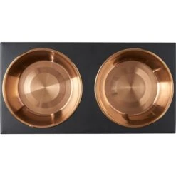 Frisco Copper Stainless Steel Elevated Foldable Double Dog & Cat Bowls -Paws Joy Outlet Store 253060 PT4. AC SS1800 V1616595727