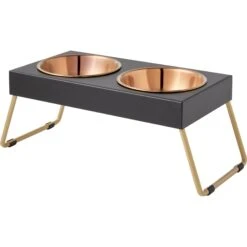 Frisco Copper Stainless Steel Elevated Foldable Double Dog & Cat Bowls -Paws Joy Outlet Store 253060 PT6. AC SS1800 V1616595426