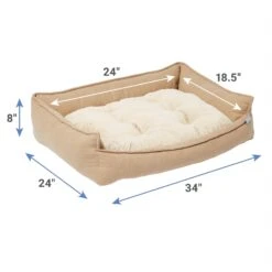 Frisco Faux Felt Flange Edge Bolster Cat & Dog Bed -Paws Joy Outlet Store 255166 PT1. AC SS1800 V1616592773