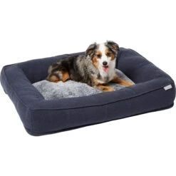 Frisco Faux Felt Orthopedic Rectangular Bolster Dog Bed W/Removable Cover -Paws Joy Outlet Store 255177 PT2. AC SS1800 V1616013143