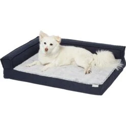 Frisco Faux Felt Orthopedic Corner Sofa Bolster Dog Bed W/Removable Cover -Paws Joy Outlet Store 255190 PT2. AC SS1800 V1616074455