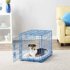 Frisco Fold & Carry Single Door Collapsible Wire Dog Crate & Frisco Quilted Plush Dog Crate Mat -Paws Joy Outlet Store 255501 PT2. AC SS1800 V1604097714