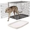 Frisco Heavy Duty Single Door Wire Dog Crate & Frisco Quilted Dog Crate Mat