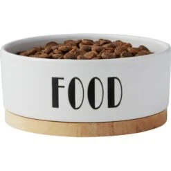 Frisco Ceramic Food Dog & Cat Bowl With Wood Base 8 Frisco Ceramic Food Dog & Cat Bowl With Wood Base -Paws Joy Outlet Store 256043 PT4. AC SS1800 V1615311744