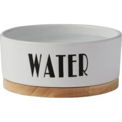 Frisco Ceramic Water Dog & Cat Bowl With Wood Base -Paws Joy Outlet Store 256047 PT4. AC SS1800 V1615310854