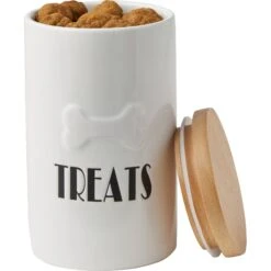 Frisco Ceramic Treat Jar With Wood Lid -Paws Joy Outlet Store 256050 PT3. AC SS1800 V1616506605