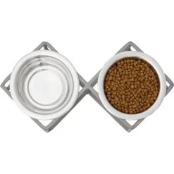 Frisco Elevated Diamond Stainless Steel Double Diner Dog & Cat Bowl -Paws Joy Outlet Store 257147 PT3. AC SS1800 V1612367490