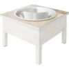 Frisco Farm House Wood Elevated Non-Skid Stainless Steel Dog Bowl
