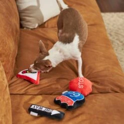 Frisco Road Trip Traffic Signs Plush Squeaky Dog Toy, 4 Count -Paws Joy Outlet Store 262016 PT3. AC SS1800 V1618598528