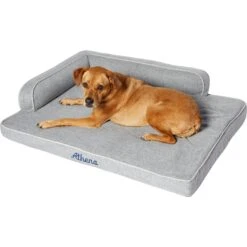 Frisco Faux Linen Corner Personalized Bolster Dog Bed W/Removable Cover, Harbour Blue, XL -Paws Joy Outlet Store 262161 PT2. AC SS1800 V1615568485