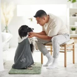Frisco Embroidered Pawprint Microfiber Dog Bath Cape Towel -Paws Joy Outlet Store 269038 PT5. AC SS1800 V1624552976