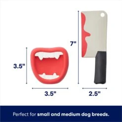 Frisco Halloween Vampire Teeth & Knife Latex Squeaky Dog Toy -Paws Joy Outlet Store 270512 PT1. AC SS1800 V1689877469