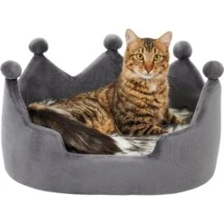 Frisco Faux Fur Crown Pillow Cat & Dog Bed -Paws Joy Outlet Store 270886 PT3. AC SS1800 V1626294188