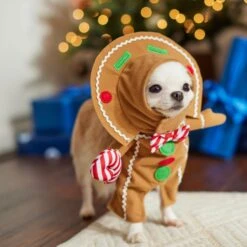 Frisco Front Walking Gingerbread Dog & Cat Costume -Paws Joy Outlet Store 276156 PT8. AC SS1800 V1631568795