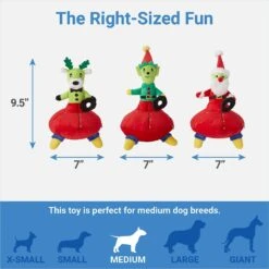 Frisco Holiday Alien Santa & Friends UFO's Plush Squeaky Dog Toy, 3 Count -Paws Joy Outlet Store 287199 PT1. AC SS1800 V1637704648