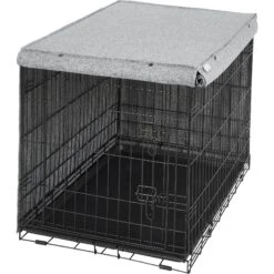 Frisco Faux Linen Dog Crate Cover -Paws Joy Outlet Store 289630 PT4. AC SS1800 V1644248877