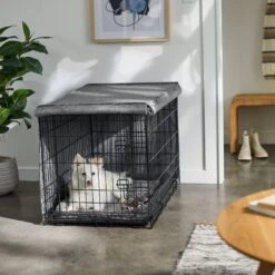 Frisco Faux Linen Dog Crate Cover -Paws Joy Outlet Store 289630 PT5. AC SS1800 V1644249178